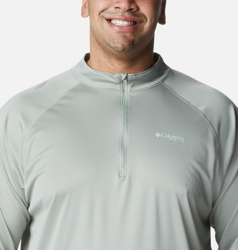Men's Columbia PFG Terminal Tackle 1/4 Zip Sweatshirts Grey | Plus Size CA-IL504